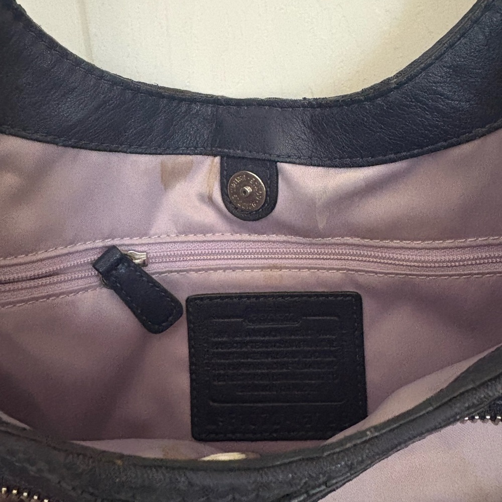 COACH Maggie Shoulder Bag in Navy with Silver Hardware - Picture 10 of 11